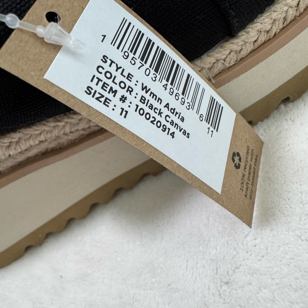 TOMS Black Canvas Espadrille Sandals - Picture 2 of 3